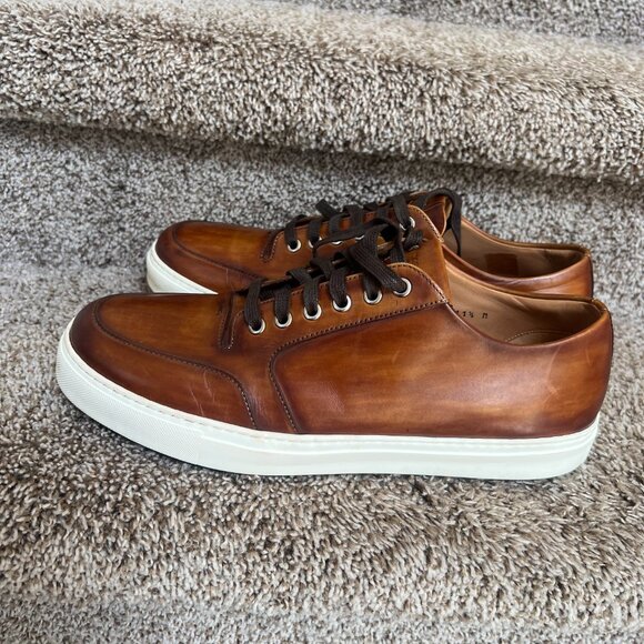 Magnanni Men\'s Toffee Leather Lace-Up Low Top Sneaker Shoes Size 11.5 M main image 14